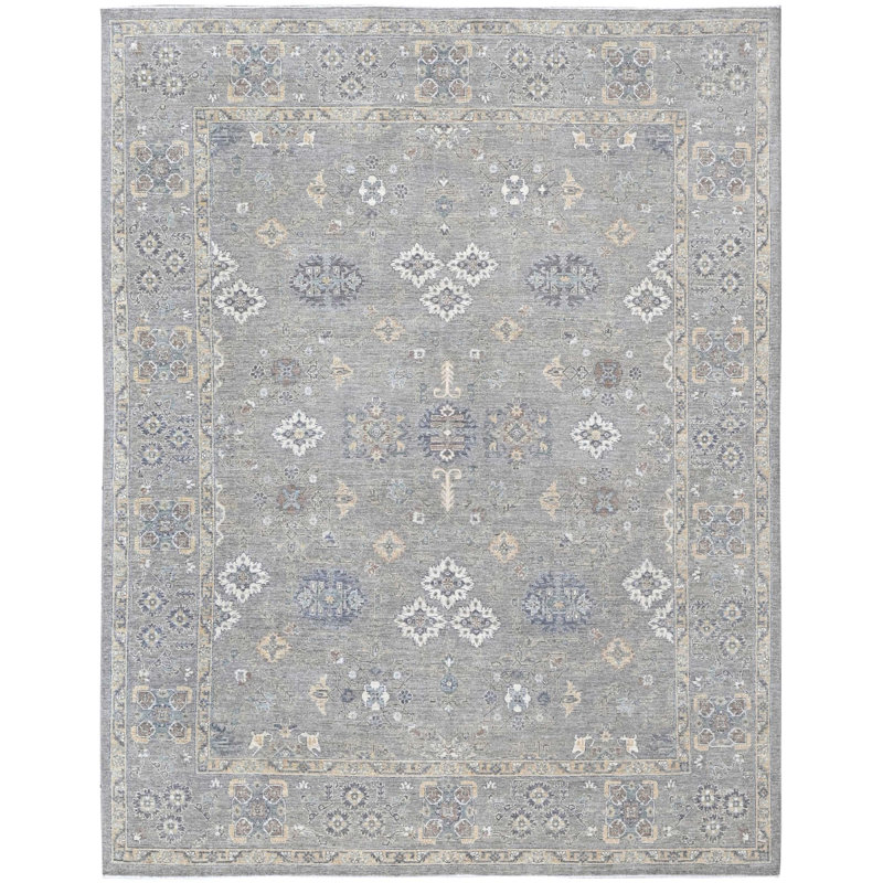 Tapis unique en argent 7 pi 10 po x 9 pi 10 po One-of-a-Kind