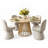 4- Person Dining Table Sets With Extendabe Oval Table & 4 Upholstered Tweed Swivel Chairs-97404640