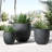 Acushnet 17.5" Dia Gray Round Planter, Outdoor Pot with Drainage Hole-1398424968-1398424974