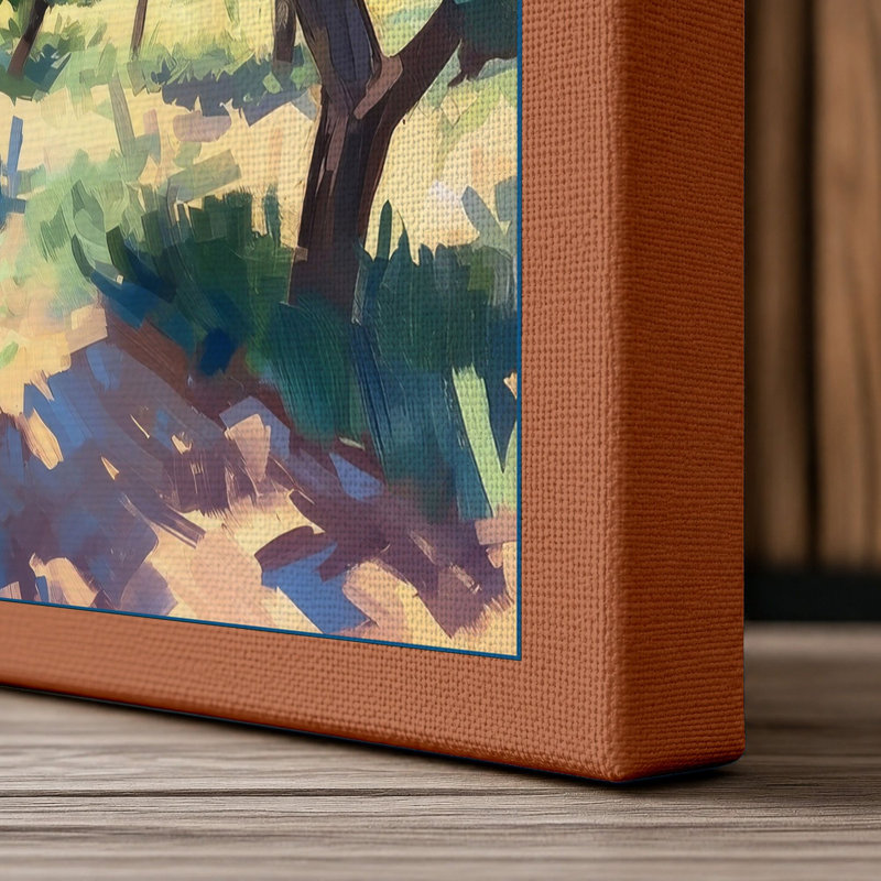 Golden Orchard Tropical - Wrapped Canvas, 36x24 - 91.4 x 61.0 cm, Terracotta Border