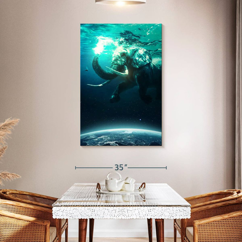 Brampt Elephant In Space, 48" H x 32" W