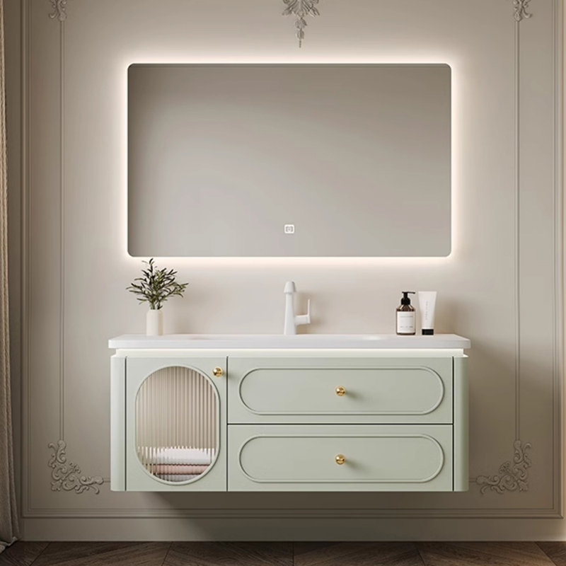 Modern stylish bathroom Vanity, Light Green