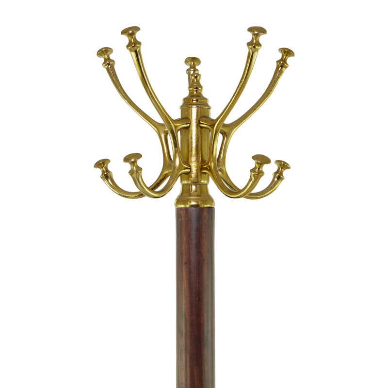 Gotlind Aluminum Metal Coat Rack, Gold