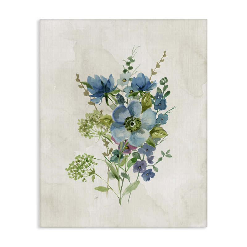  "Blue Wildflower Cluster", art mural par Nan, H 30 po x l 24 po