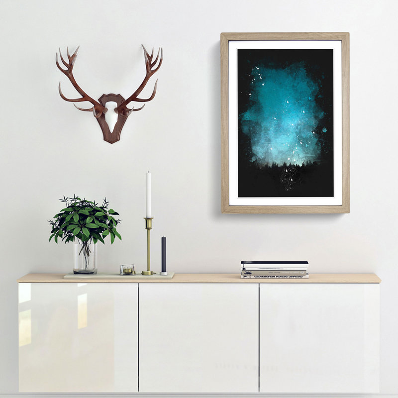 Above the Forest - Picture Frame Graphic Art Print, 87cm H x 62cm W x 2cm D, Oak Framed