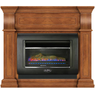 Duluth Forge Mini Hearth V/F Gas Wall Fireplace-26,000BTU,T-Stat Control, Toasted Almond-Model#DF300L-M-TA