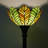 Tiffany Floor Lamp Torchiere Stained Glass Torch Lamp 12X12X67 Inch Antique Standing Corner Light (Green Amber Coconut Tree Style)