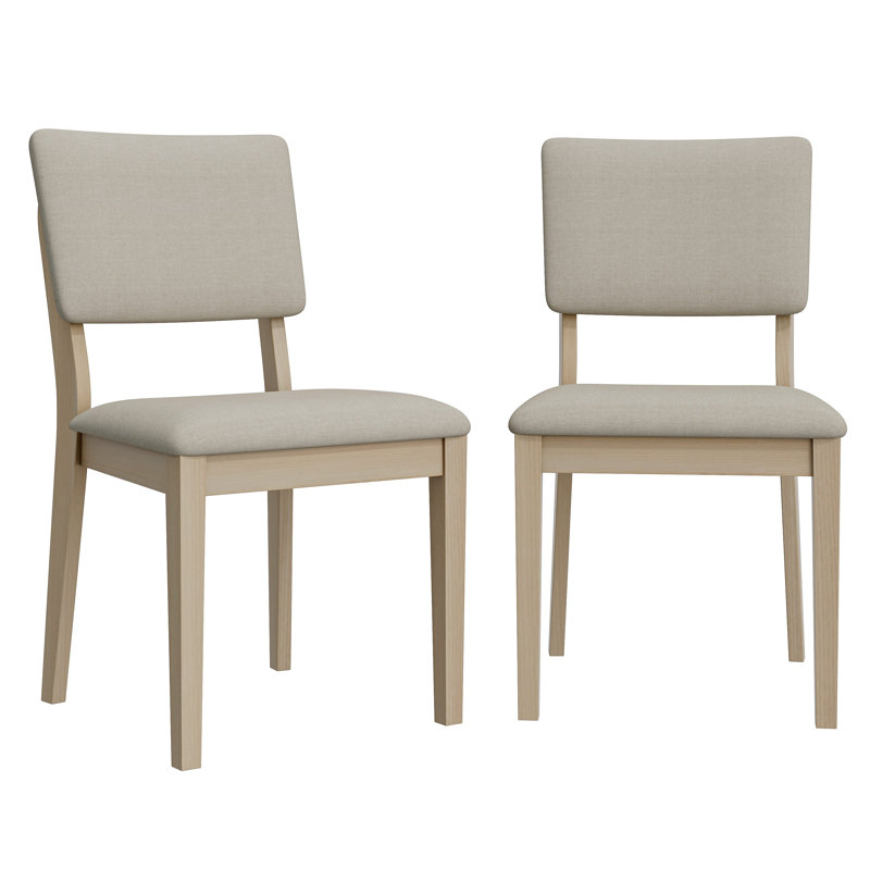 Chaise de salle à manger avec pieds en bois massif (ensemble de 2)