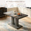 Table de salle à manger moderne de 46 po, table de cuisine rectangulaire avec finition en chêne, table de salle à manger compacte pour 4 personnes, fabrication robuste pour la maison, appartement, petits espaces en bois gris foncé-123363063