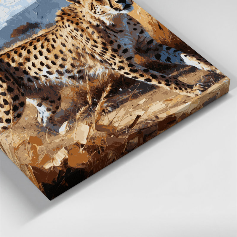"Big Cats", art mural beige sur toile guépard de Tanzanie, H 11 po x l 14 po