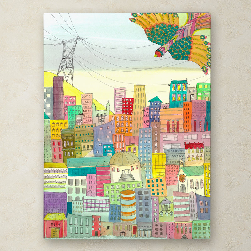 «Ma Ville» par Breagh, impression sur toile tendue, H 47 po x l 35 po