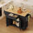 47.6" Rolling Kitchen Island Cart with Drop Leaf, Fridge-Style Cabinet Door, 1 Drawer, Knife Rack, Towel Rack, Cup Holder, Spice Rack, and Locking Casters-718293784