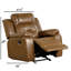 Fauteuil inclinable manuel en mousse haute densité avec style transitionnel et accoudoirs coussinés pour un confort ultime dans le salon