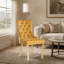 Chaise de salle à manger rembourrée en velours moderne avec dossier capitonné, garniture cloutée-750428908
