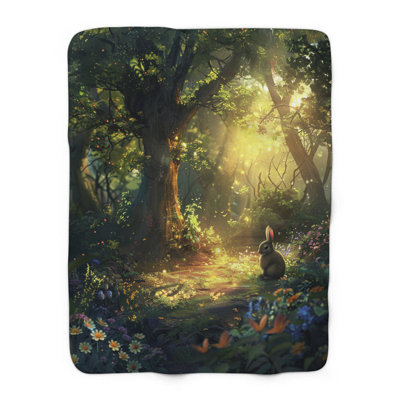 Fairytale Forest Journal - couverture en sherpa de qualité supérieure 1 pièce - reproduction d'art luxueuse