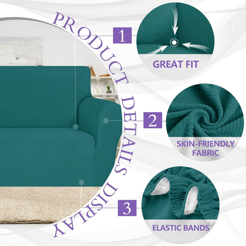 Housse pour fauteuil, Mélange de polyester bleu sarcelle paon