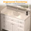 Ensemble de meuble-lavabo simple 48 po avec armoire en bois blanc Lunavia