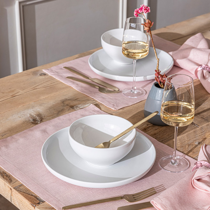 over&back Hand-Shaped Glass Napkin Rings - Decorative Dining Table Decor, Pink