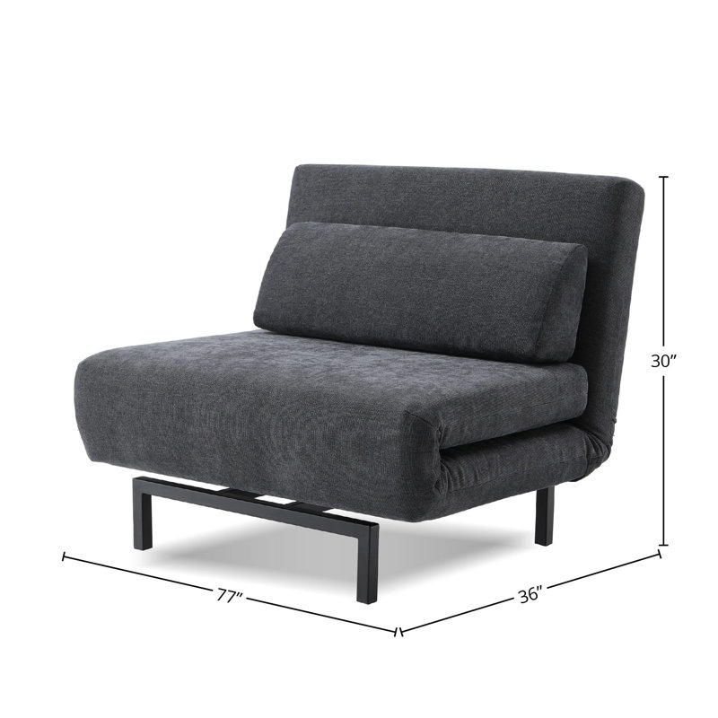 Fauteuil-lit pivotant rembourré Iso, Noir, Gris foncé