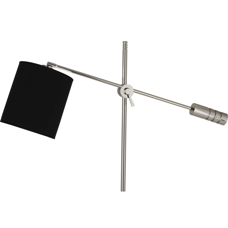Campbell 62.5'' Task Floor Lamp, Anna Black, Polished Nickel