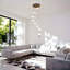 Lustre 8 lumières en fer forgé doré à 3 lumières DEL 3 couleurs, acrylique et cristal, plafonnier créatif Dreamy Living, semi-encastré