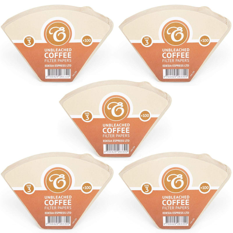 500 Size 3 Brown Coffee Filter Paper Cones – Commercial Use