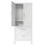 Armoire-penderie en métal avec 2 tiroirs, tringle et tablette réglable