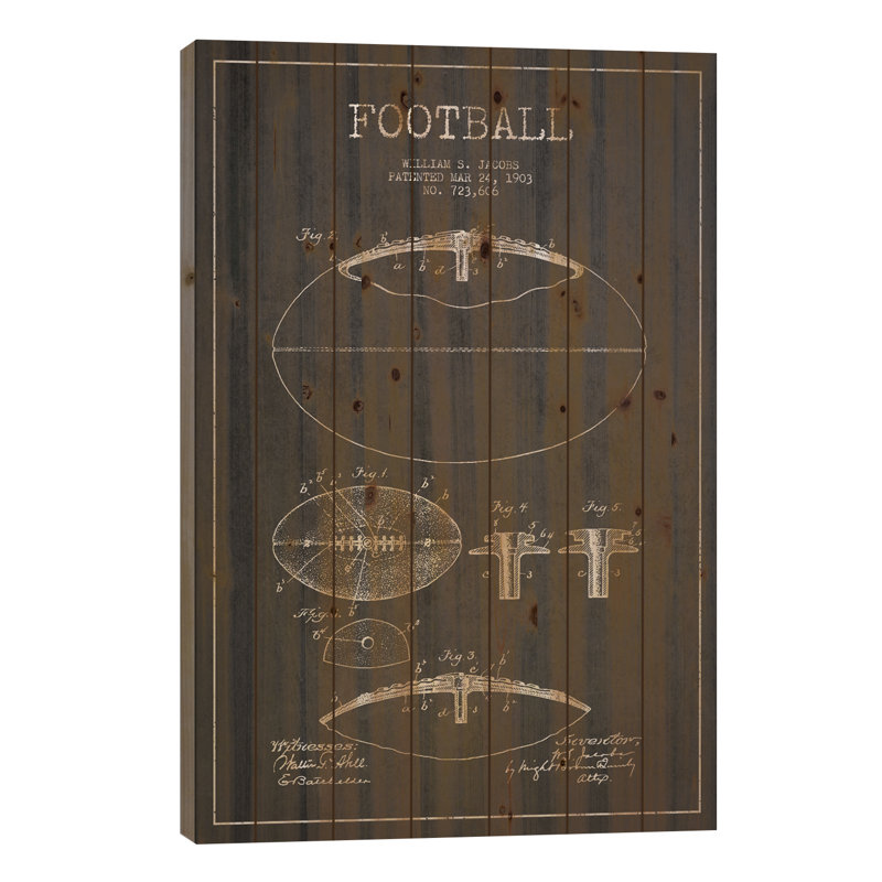 Schéma de brevet football gris anthracite, L 18 po x H 26 po