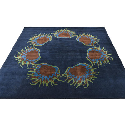 Tapis carré bleu marine Jaycee