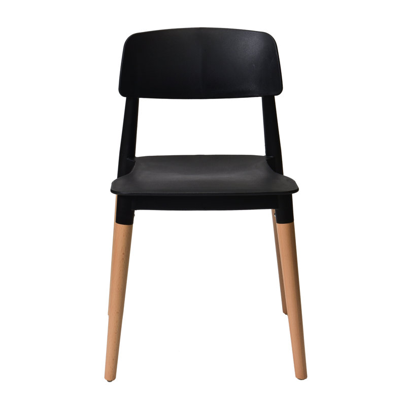Bakker 17.25'' H Stacking Side Chair, Black