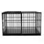 Cage pour chien de 61 po, acier au carbone pour grands animaux de compagnie, porte avant et de toit, finition martelée, casseroles en plastique amovibles, tapis