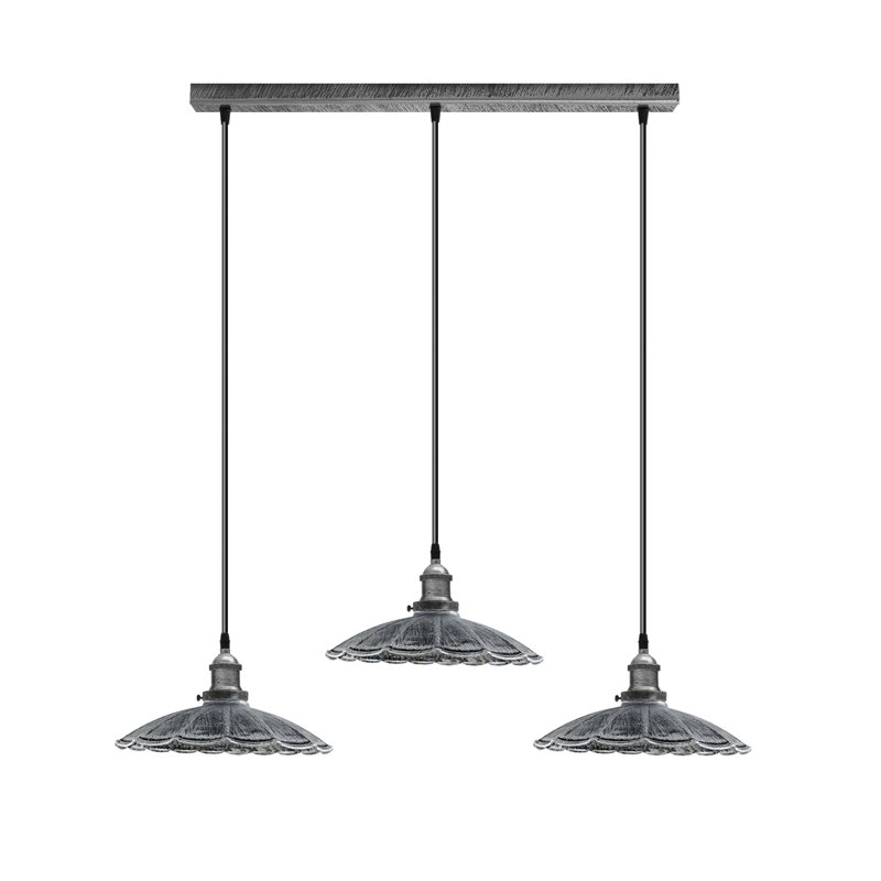 Henleaze 3 - Light Brushed Silver Kitchen Island Pendant, Yes
