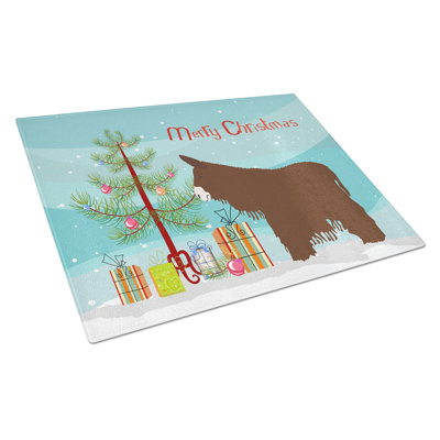 Planche à découper de noël en verre trempé caroline poitou poiteuin donkey