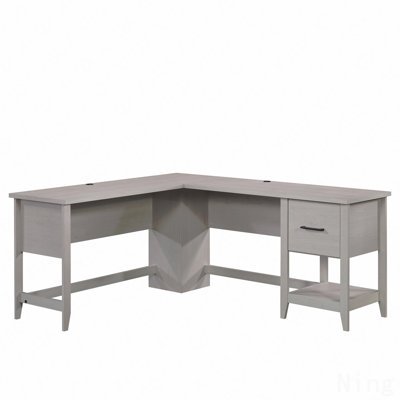 Transitional L-Shaped Desk With File Drawer