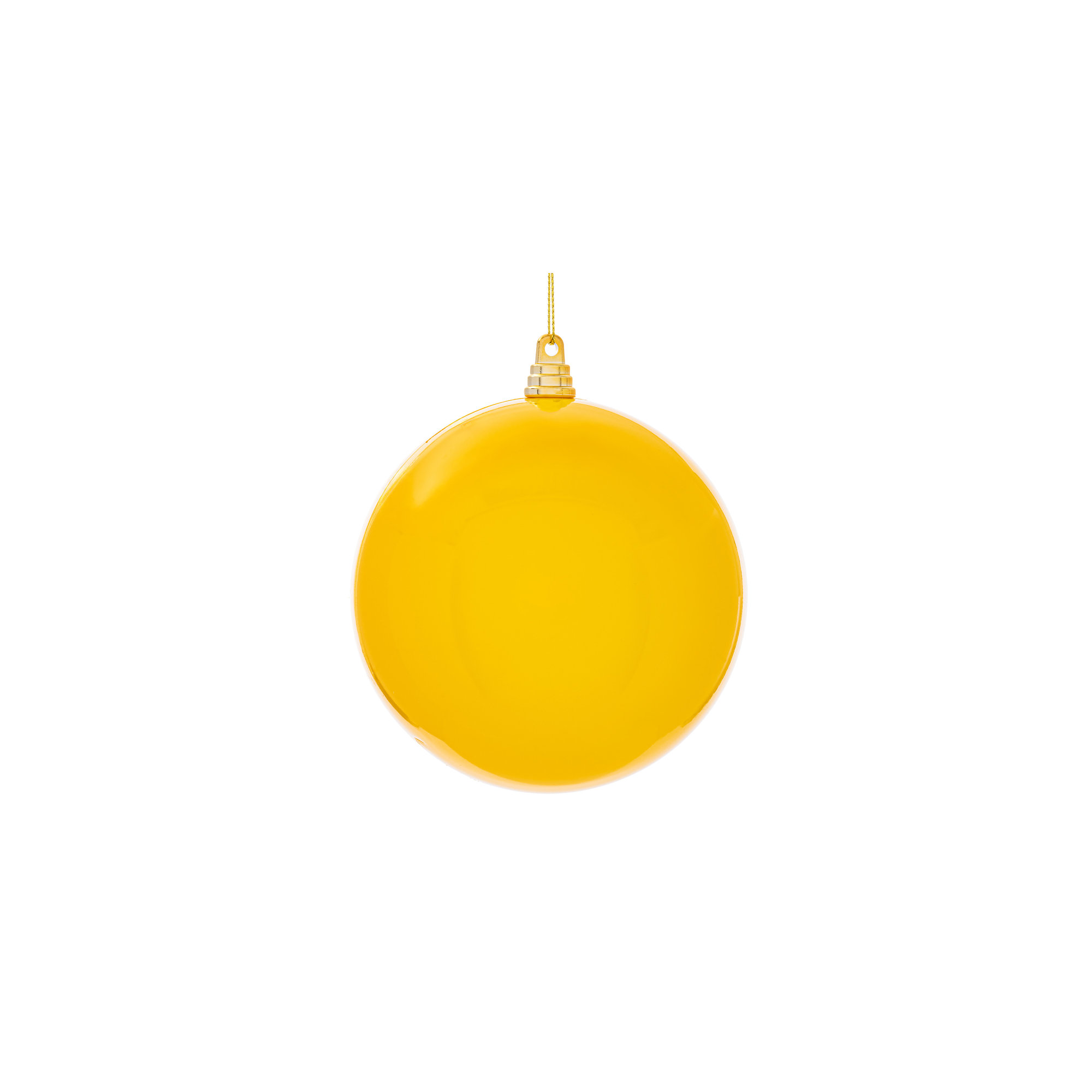  4.75" Aqua High-Gloss Ball Ornament. Includes 4 ornaments per bag., Yellow