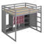 Lit mezzanine en bois avec garde-robe, tablettes et armoire-30762640-30762647