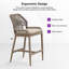 Ensemble de 2 tabourets de bar à hauteur de comptoir mauve 24 po H 2 po-102464640