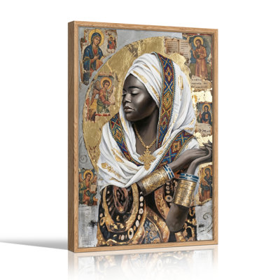 Ethiopian Icon Canvas Wall Art Oil Painting Print Set Of 1
