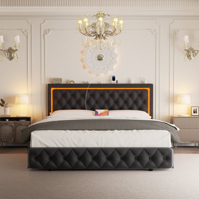Lambertville Wingback Storage Bed
