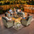 8-Piece Patio Conversation Set, Modular Outdoor Wicker Sectional With Wide Armrests And Coffee Table, Patio Sofa Set With Swivel Rocking Armchairs And Cushions-235333576-254262245