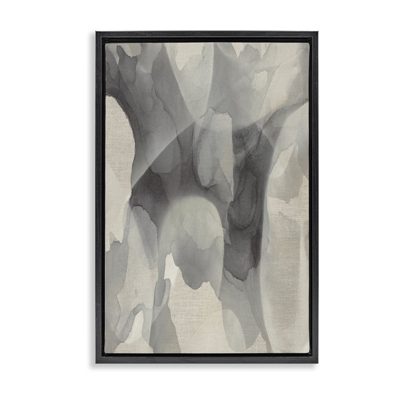 Cadre flottant monochrome avec gouttes d'eau, design par Kippi Leonard, H 25 po x l 17 po, Cadre flottant noir de jais