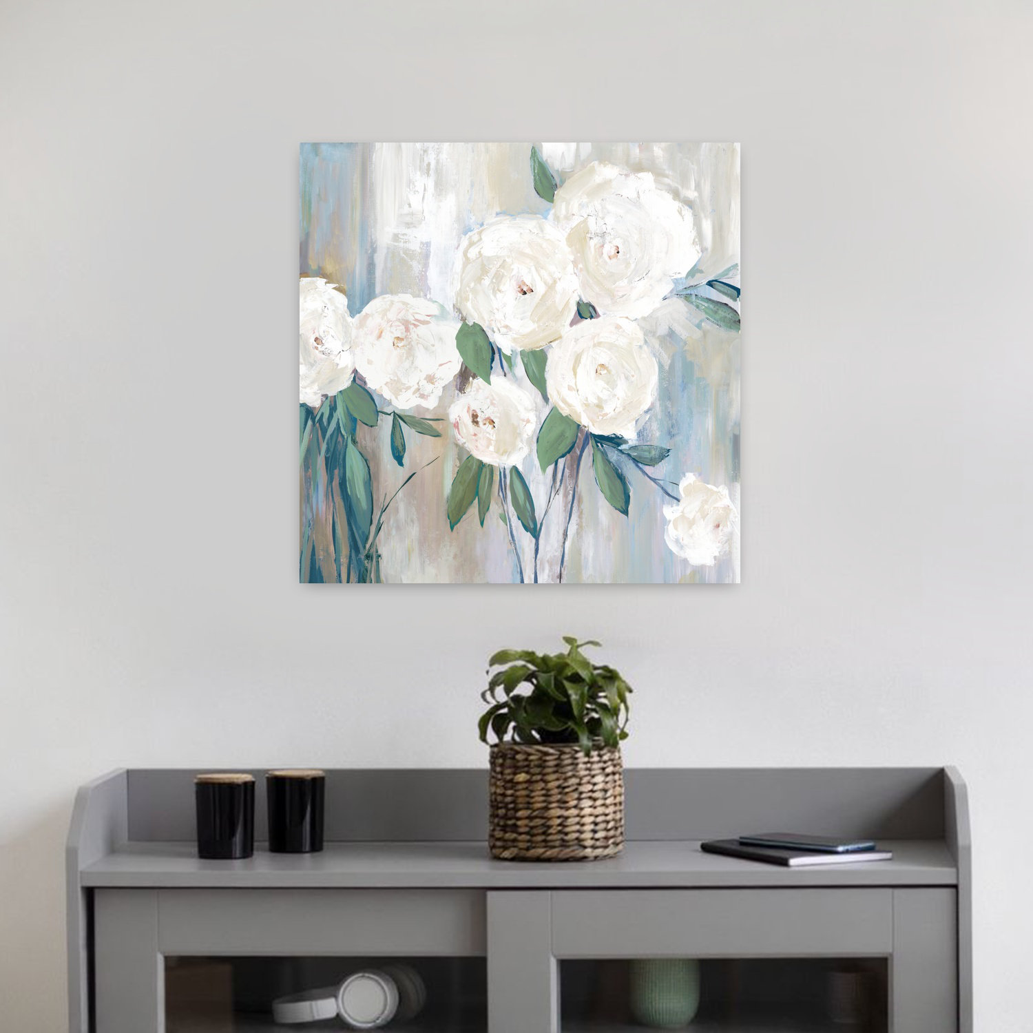 Red White Roses Abstract Red Barrel Studio® White Roses Abstract Delicate Elegant Nature Art ...