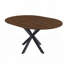 Table de salle à manger rétractable extensible ronde avec base en acier au carbone - Placage de bois massif, 42 po à 58 po-1948593472-1948593473