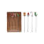 4-Piece Stainless Steel Appetizer Picks With Hand-Blown Glass Icons