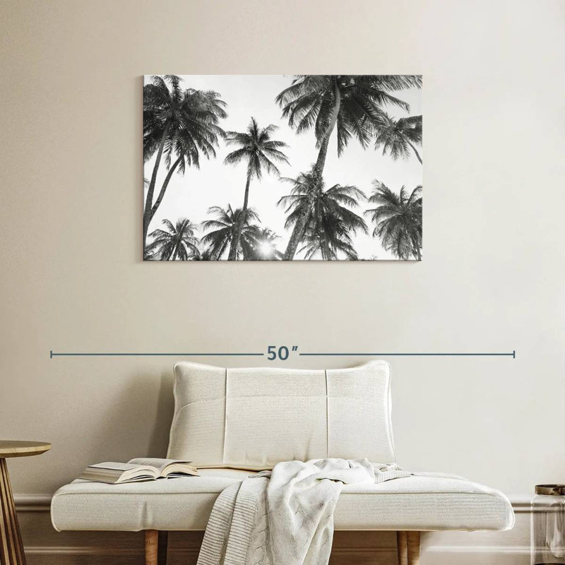 Harnek tropical en noir et blanc, H 24 po x l 36 po