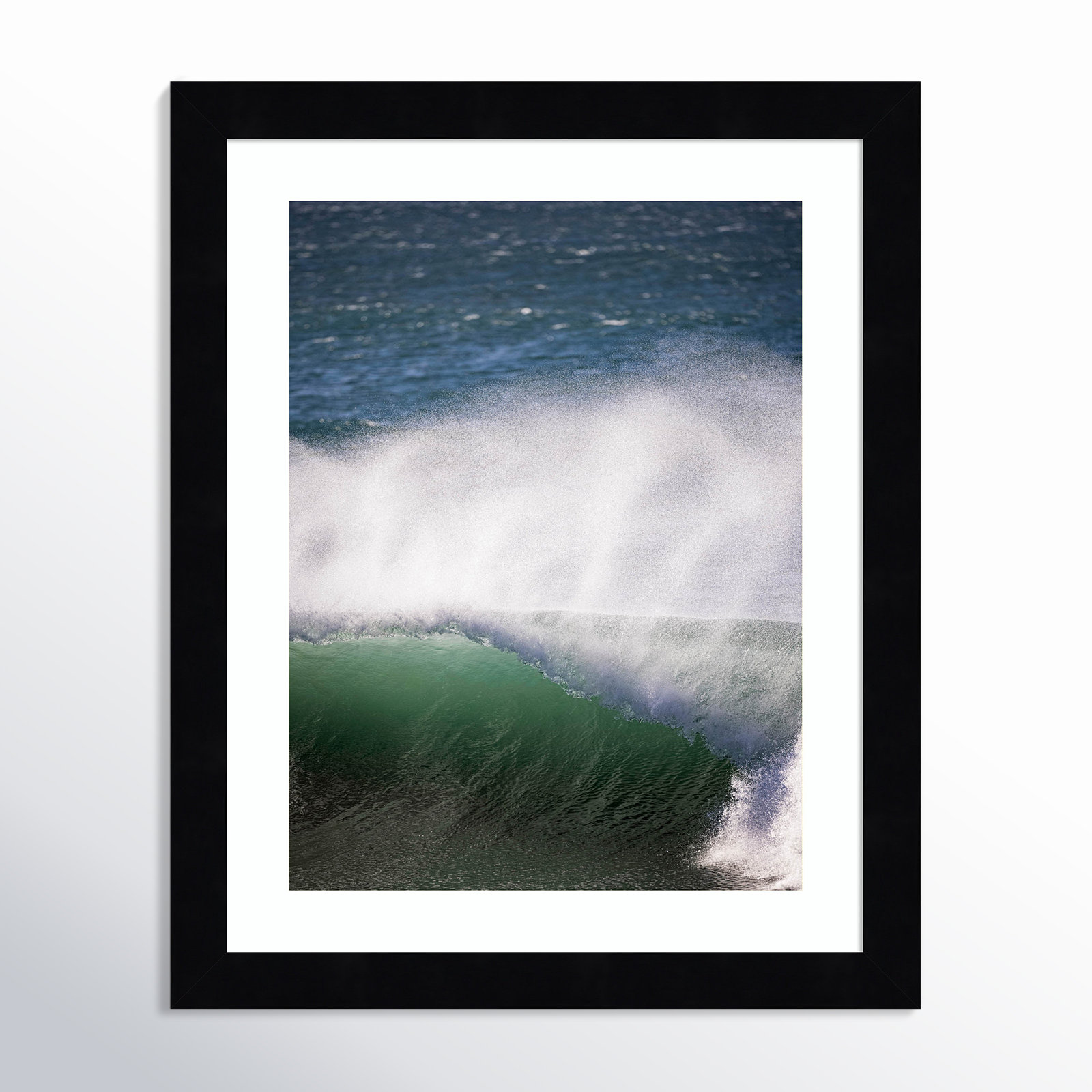 Tube Wave by Shot by Clint Wood Framed Wall Art Print, Black , 13" H x 11" W