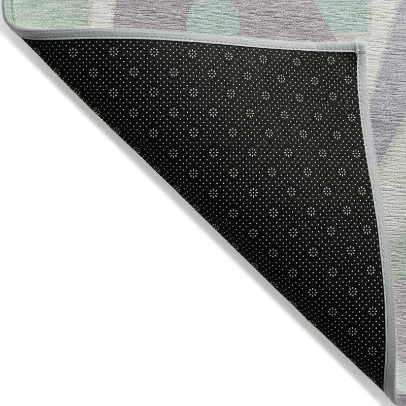 Tapis intérieur / extérieur lavable vert menthe et ivoire 8 pi x 10 pi