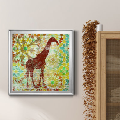 Bali girafe - peinture sur toile encadrée