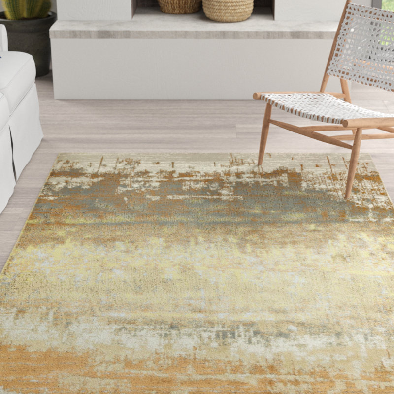 Aurora AU01 Dune Metallic Bronze Area Rug, Rectangle 80 x 150cm
