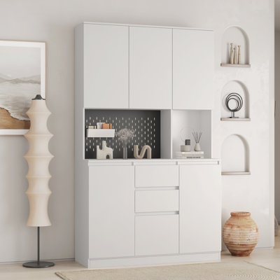 74" Kitchen Pantry with Microwave Shelf by Latitude Run